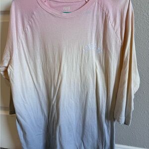 PINK Victoria's Secret Ombre Long Sleeve Tee - Pink and Cream